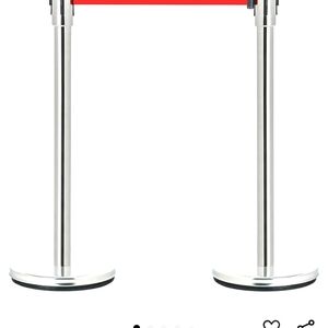 Metal barriers for crowd control.